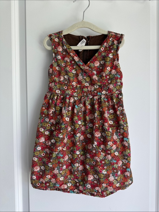 Old Navy Other - Old Navy Girls Floral Dress 2T Brown Cotton Fall Cottagecore Pocket Dress YK2